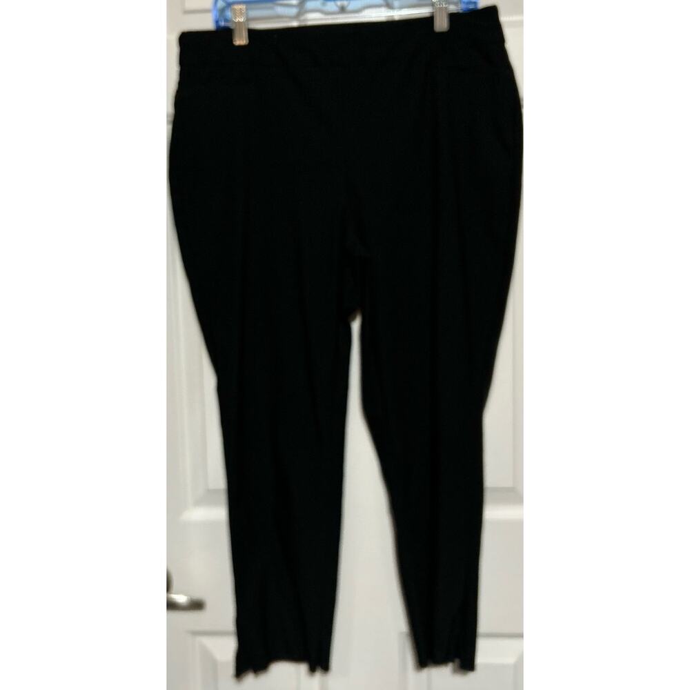 Chico's Women's Black Pull-On Dress Pants‎ Faux Front Pockets Size 2.5 = Lg. 14